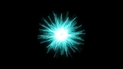 abstract blue star on black background. futuristic background with glowing object
