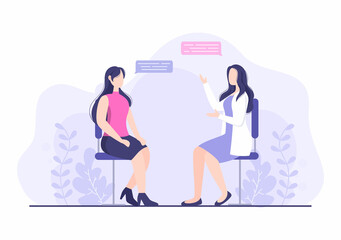 Doctor Checking a Patient in Hospital Room Background Vector Illustration. Medical Treatment With Patients For Healthcare, Consultation and Examination Health