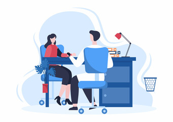 Doctor Checking a Patient in Hospital Room Background Vector Illustration. Medical Treatment With Patients For Healthcare, Consultation and Examination Health