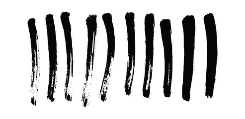 Brush lines set. Vector illustration