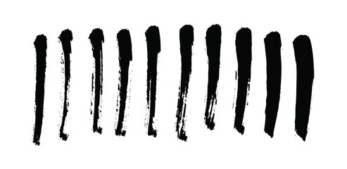 Brush lines set. Vector illustration