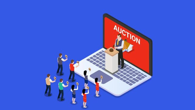 People competing to bid a house price in auction