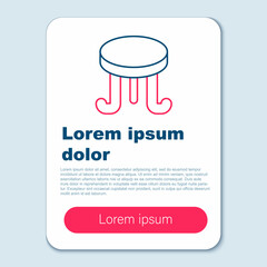 Line Coffee table icon isolated on grey background. Street cafe. Colorful outline concept. Vector