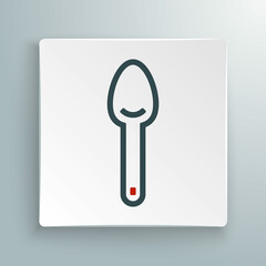 Line Spoon icon isolated on white background. Cooking utensil. Cutlery sign. Colorful outline concept. Vector