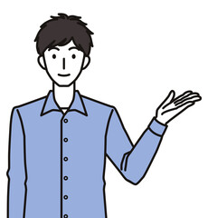 紹介する男性