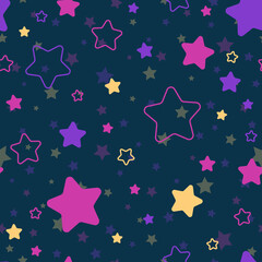 baby repetitive background with stars. seamless pattern. fabric swatch. wrapping paper. continuous print. design element for home decor, textile, cloth. vector illustration. modern stylish texture