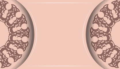 Greeting Brochure in pink with Greek pattern for your brand.