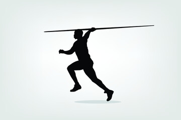 Javelin throwing Athlete. Javelin throw, athlete throwing, isolated vector silhouette. Athletics.