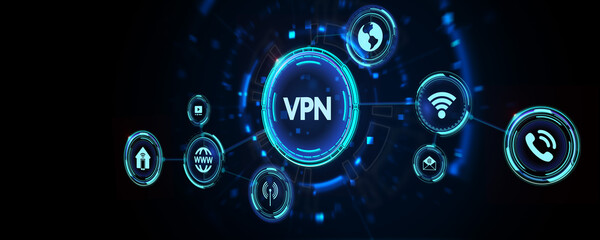 VPN network security internet privacy encryption concept.3d illustration