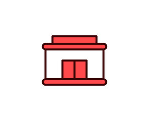 Shop line icon. Vector symbol in trendy flat style on white background. Commerce sing for design.