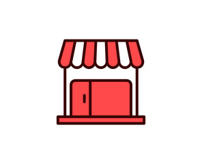 Shop line icon. Vector symbol in trendy flat style on white background. Commerce sing for design.