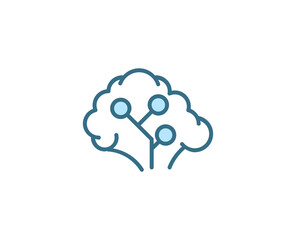 Line Machine learning icon isolated on white background. Outline symbol for website design, mobile application, ui. Electronics pictogram. Vector illustration, editorial stroсk. 