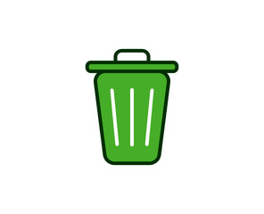 Trash bin flat icon. Single high quality outline symbol for web design or mobile app.  House thin line signs for design logo, visit card, etc. Outline pictogram EPS10