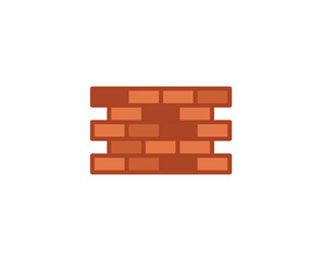 Obraz premium Brick wall flat icon. Single high quality outline symbol for web design or mobile app. House thin line signs for design logo, visit card, etc. Outline pictogram EPS10