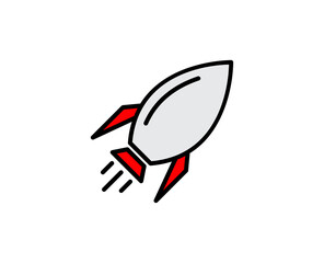 Rocket premium line icon. Simple high quality pictogram. Modern outline style icons. Stroke vector illustration on a white background. 