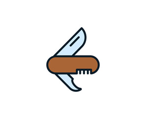 Knife line icon. Vector symbol in trendy flat style on white background. Travel sing for design.