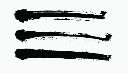 Brush lines set. Vector illustration
