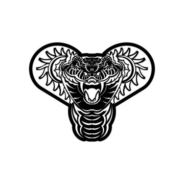 Snake Head Logo Mascot Emblem. Sport logo concept vector.