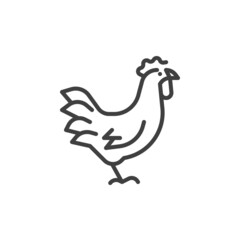 Fototapeta na wymiar Rooster bird line icon