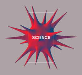 Virus particle. Pathogen organism. Deformed sphere. Background for medicine, science or technology. Voxel art. 3D vector illustration.