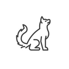 Dog animal line icon