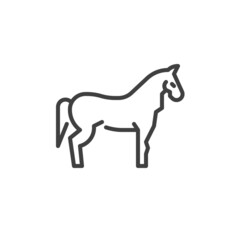 Horse animal line icon