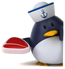 Fun penguin - 3D Illustration