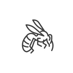 Fototapeta na wymiar Honey bee line icon
