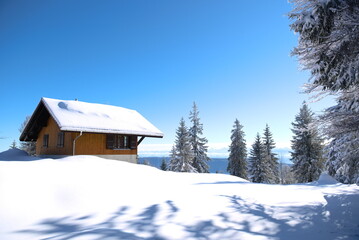 Chalet in the swiss mountain