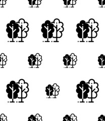 Forest Icon Seamless Pattern, Tree Icon, Nature Icon