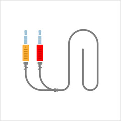 Audio Cable Icon, Plug Wire