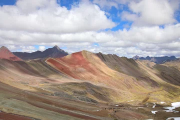 Crédence de cuisine en verre imprimé Vinicunca View of Vinicunca Rainbow Mountain, Peru