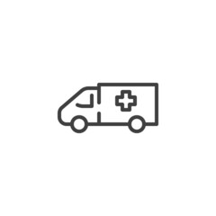 Ambulance car line icon