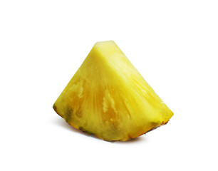 Pineapple slice. Pineapple isolated on white. Fresh pineapple.