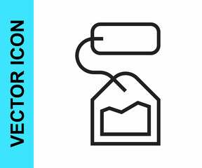 Black line Tea bag icon isolated on white background. Vector