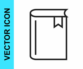 Black line Book icon isolated on white background. Vector