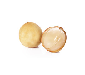 Long Gong fruit ,Lansium parasiticum on a white background.