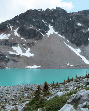 lake and mountains