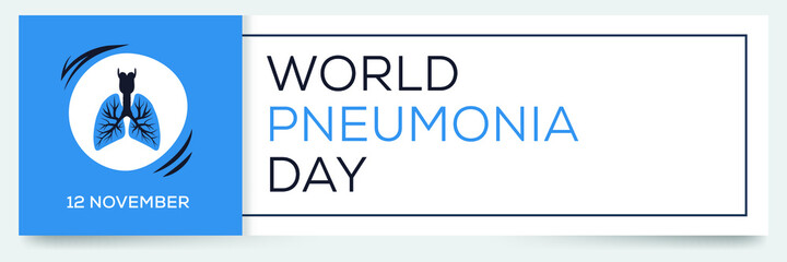 World Pneumonia Day, held on 12 November. - obrazy, fototapety, plakaty
