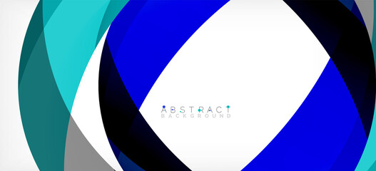 Color circle shapes, minimal geometric background. Trendy dynamic composition. Vector Illustration For Wallpaper, Banner, Background, Landing Page