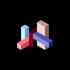 Abstract background. 3d cubes, cubic elements and blocks. Techno or business concept for wallpaper, banner, background, landing page