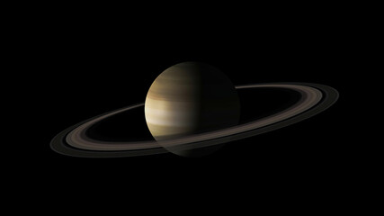 Concept 11-P1 View of the realistic planet saturn from space. High detailed 3D rendering.