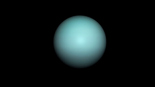 Concept 3-P1 View of the realistic planet uranus without rings from space. High detailed 3D rendering.