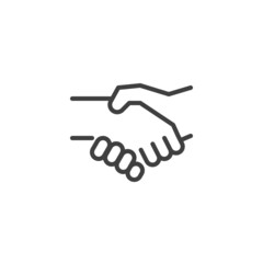 Partnership, handshake line icon