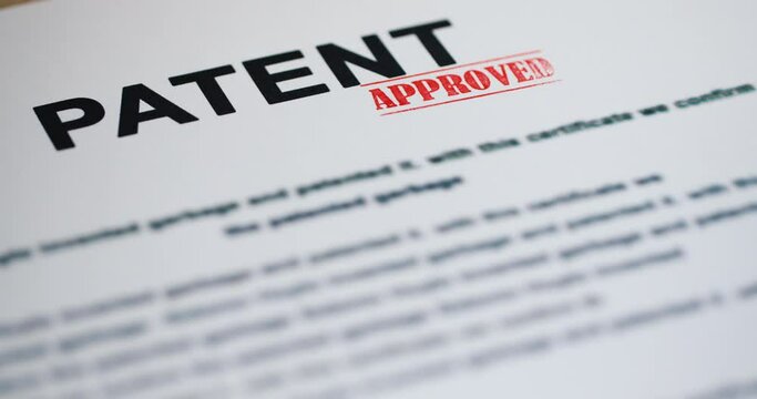 The paper stamp is stamped Approved. Invention and innovation concept