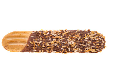 biscuit covered with chocolate isolated