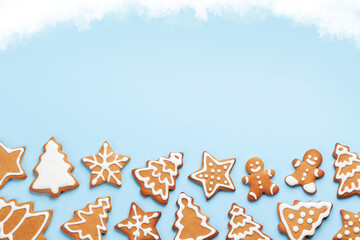 Christmas card with gingerbread cookies
