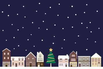 Obraz na płótnie Canvas 背景素材_クリスマスの街並み