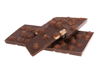 chocolate with nuts isolated