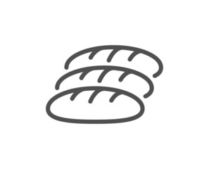Bread line icon. Bakery food sign. Pastry baguette symbol. Quality design element. Line style bread icon. Editable stroke. Vector